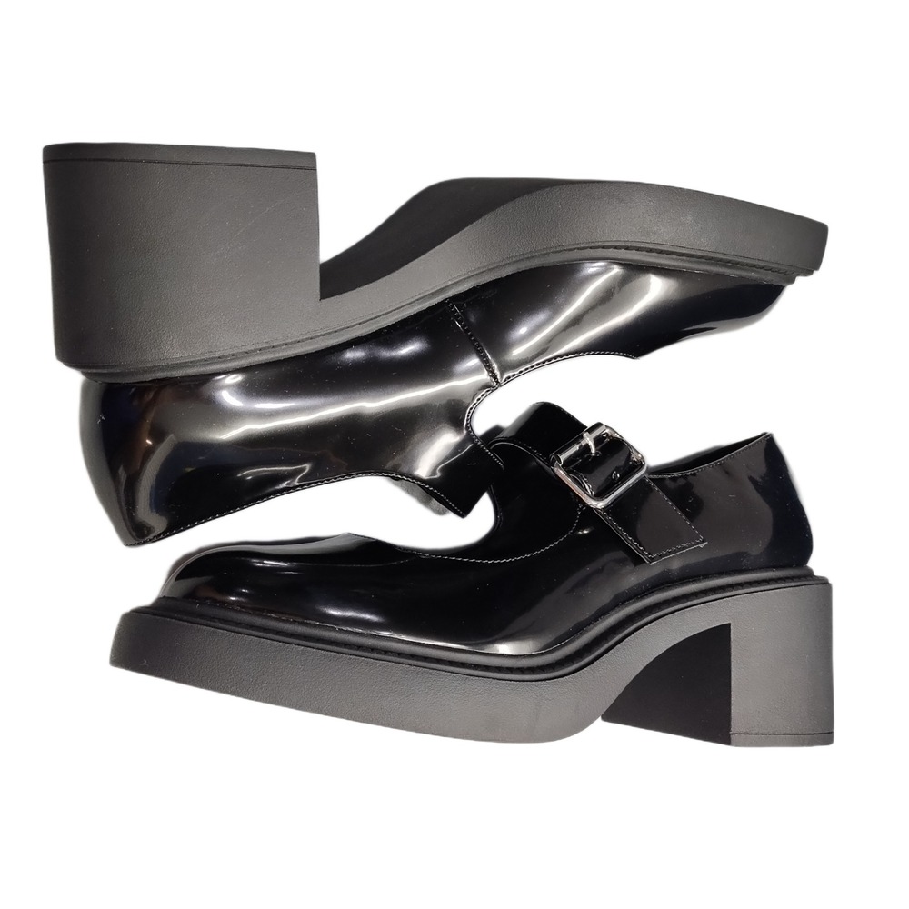 Madden Girl Effect Mary Jane Shoes Womens US 10 Black Block Heel Buckle Strap
